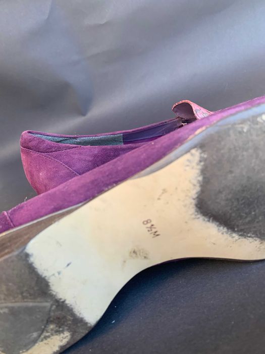skórzane fioletowe mokasyny, rozm 38,5, Enzo Angiolini