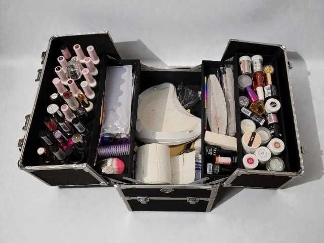 Kuferek Walizka Kosmetyczka Organizer Składany Duży na Lampe UV XXL