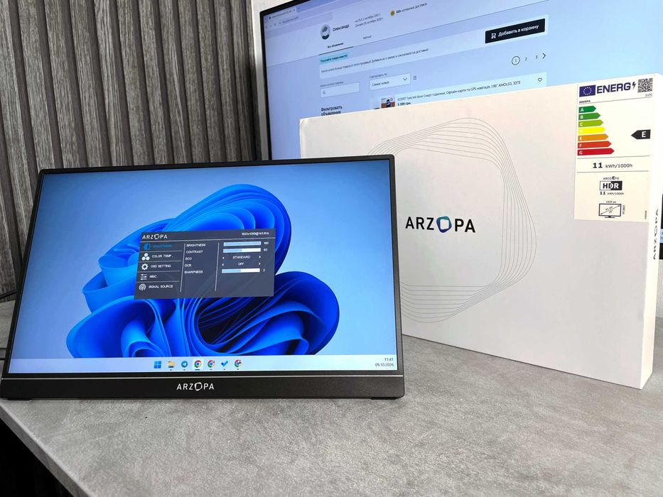 ARZOPA Z1FC Портативний ігровий монітор 144Hz 16.1" 1080P Full HD 106% sRGB