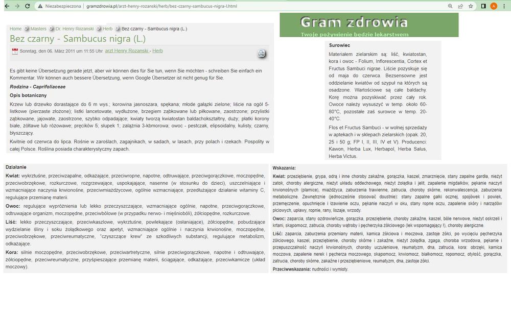 Syrop z owoców bzu czarnego domowy 500 ml 2025r