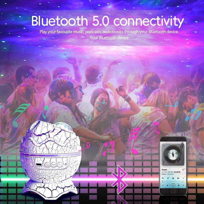 varkda Projektor gwiazd w kształcie jaja dinozaura z Bluetooth
