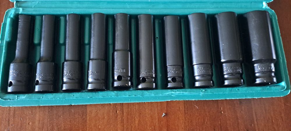 Conjunto de 10 chaves de soquete universal para Pistola de impacto 1/2 (Artigo Novo)
