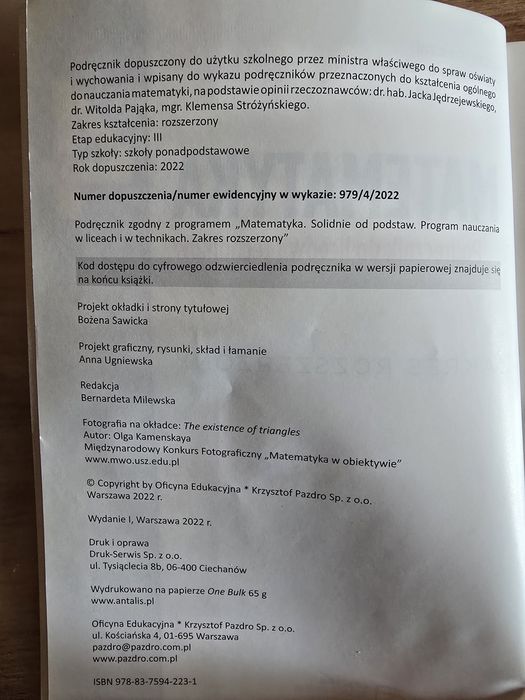 Matematyka 4 z.rozszerzony