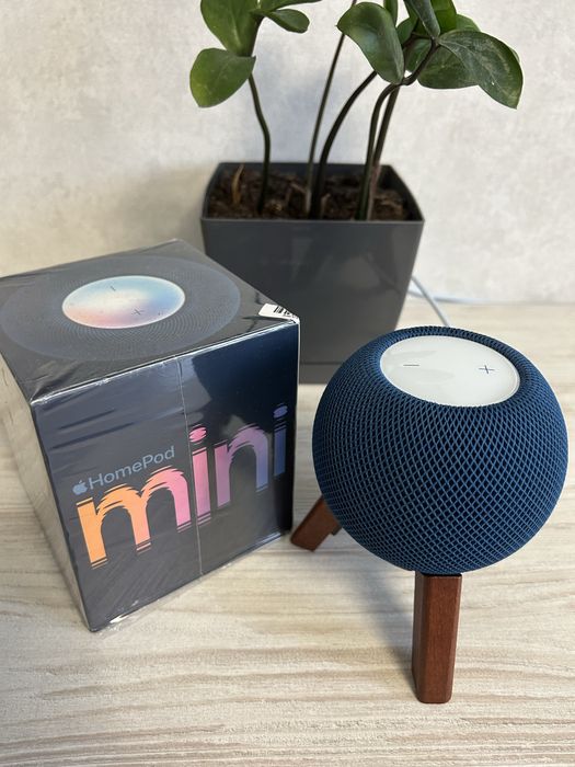 Apple HomePod mini, синій — стан нового + підставка у подарунок