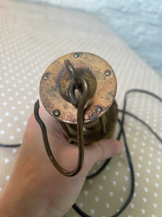 Lampa górnicza imitacja z mosiądzu miedzi elektryczna