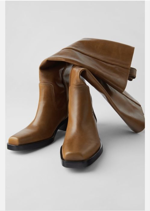 Zara чоботи високі казака,козачки,рижі коричневі 38
