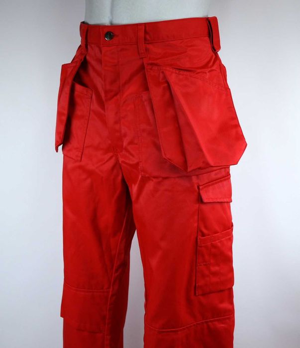 Snickers 5592 czerwone spodnie robocze z wiszącymi kieszeniami XL