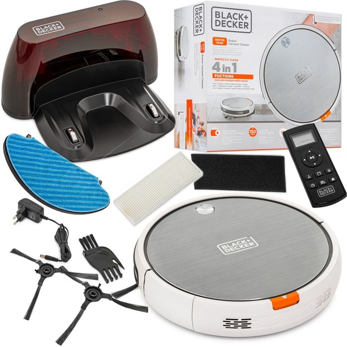 Robot sprzątający odkurzacz mop BLACK&DECKER BXRV500E, z funkcją zdaln