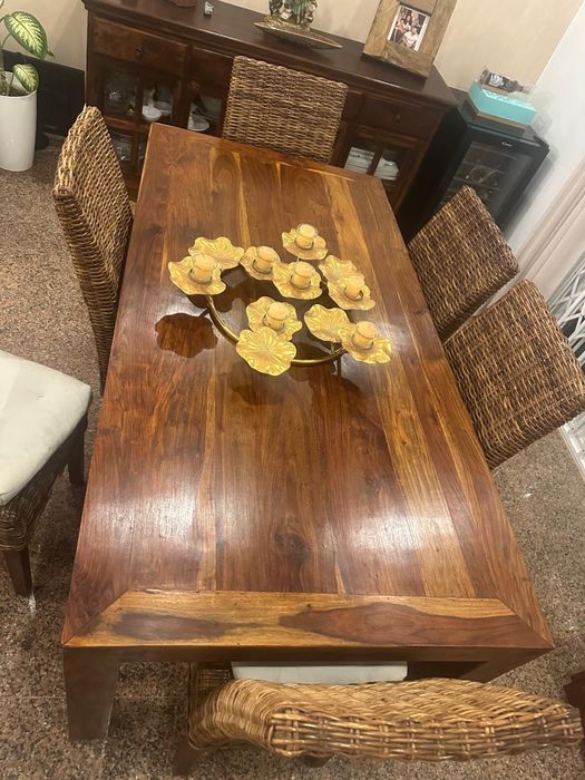 Cadeiras rusticas vime kubu castanho