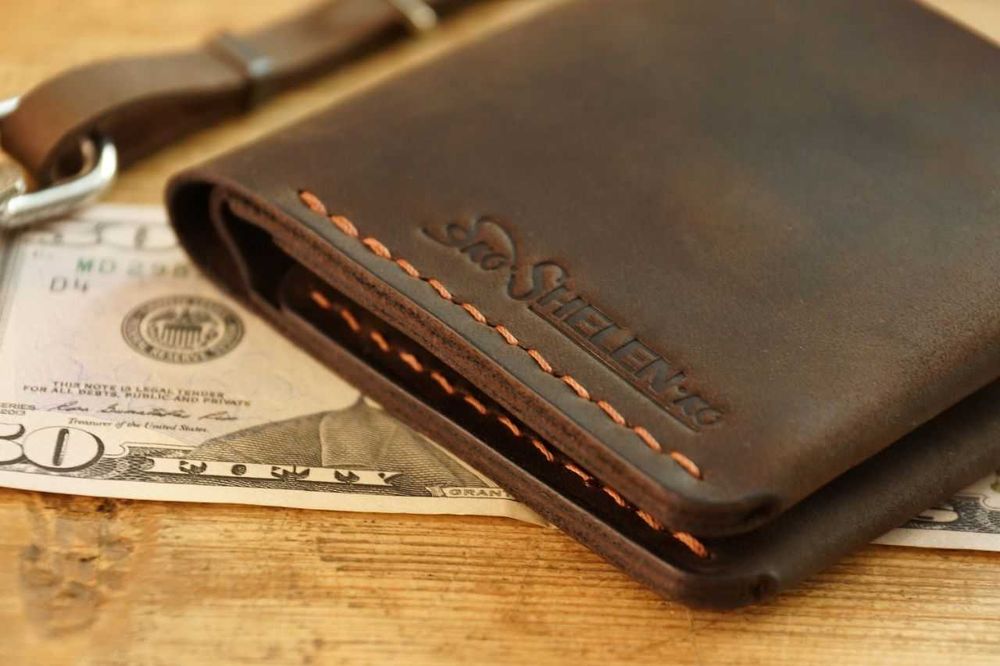 Брутальний чоловічий шкіряний гаманець HARDY з натуральної шкіри