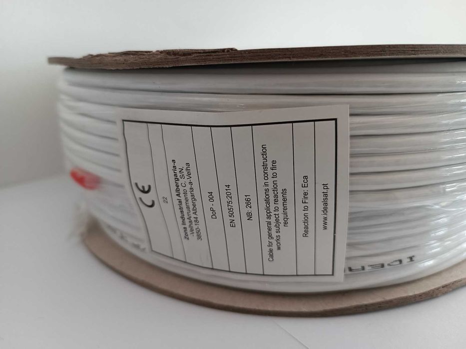 Novidade:Cabo coaxial RG 5 branco – 100 mts – IDEALSAT