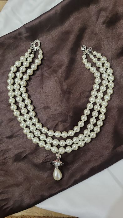 Прикраса Vivienne Westwood широке кольє з перлинами