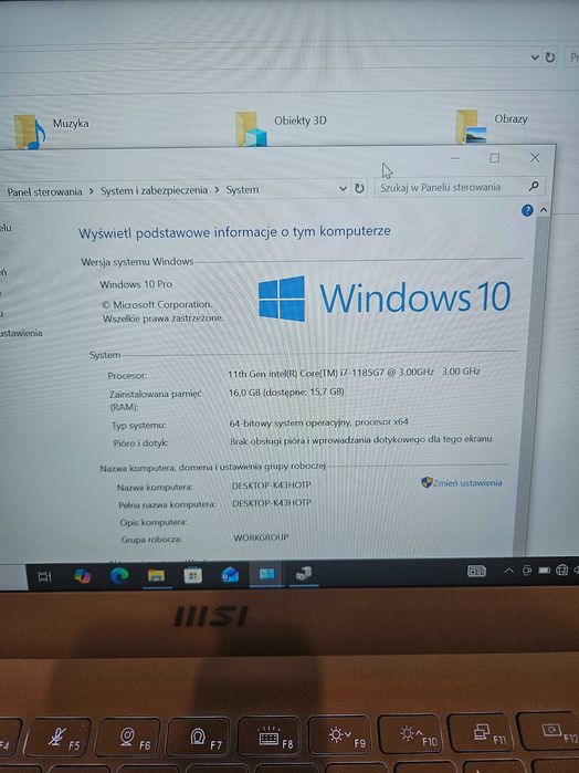 Laptop MSI Prestige 14  I7 1185G7 GTX 1650 16GB RAM 500GB SSD