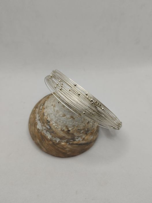 Srebrna bransoletka, próba 925, średnica 6 cm
