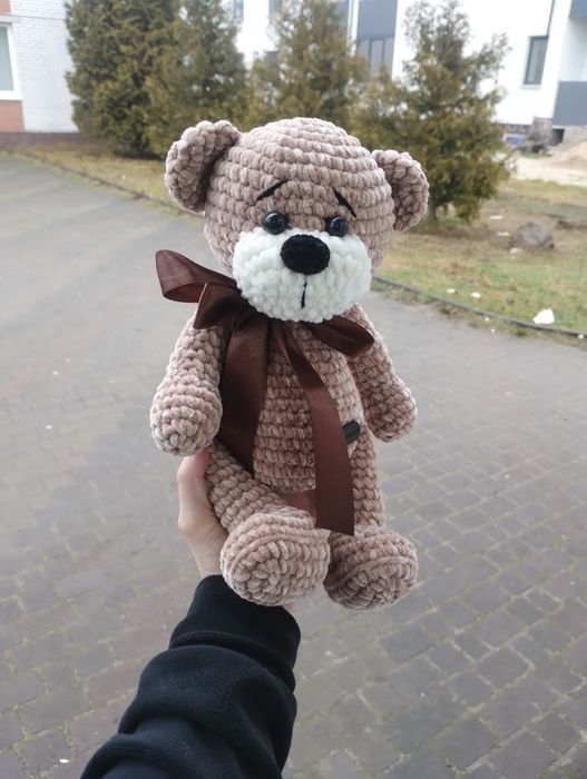 Ведмедик в'язаний, іграшка ведмідь