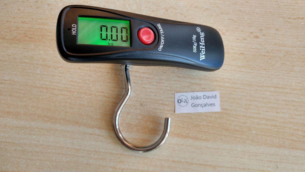 Balança digital portátil mão c/ gancho para bagagem, viagem, animais