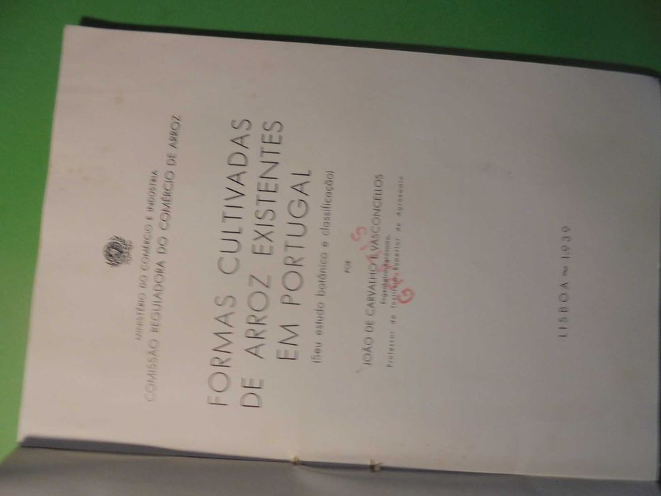 Vasconcellos (João de Carvalho );Formas Cultivadas de Arroz Existentes