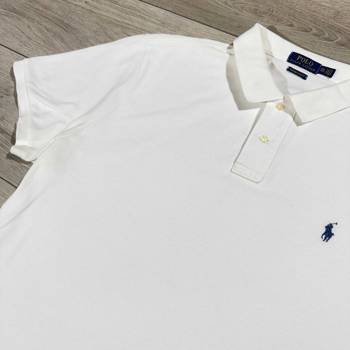 Біла Футболка Поло Ральф Polo Ralph Lauren Custom Slim Fit, розмір XXL