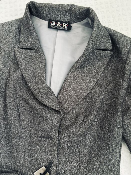 Spodnium garnitur kostium komplet popiel bukla