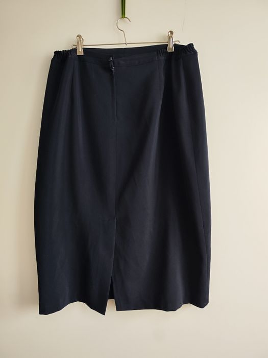 Długa granatowa spódnica elegancka plus size duży rozmiar 6XL 52