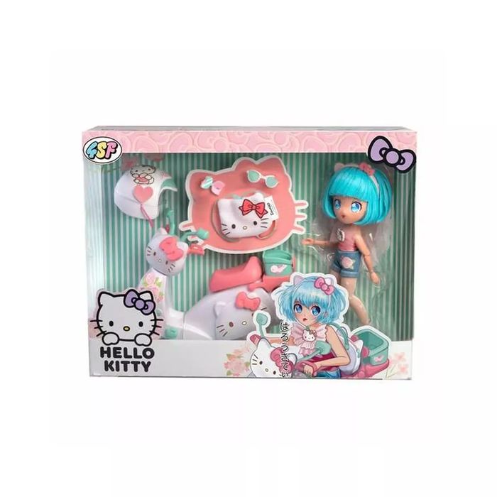 MANGA HELLO KITTY Różowy Skuter, lalka. Famosa. Nowy Produkt