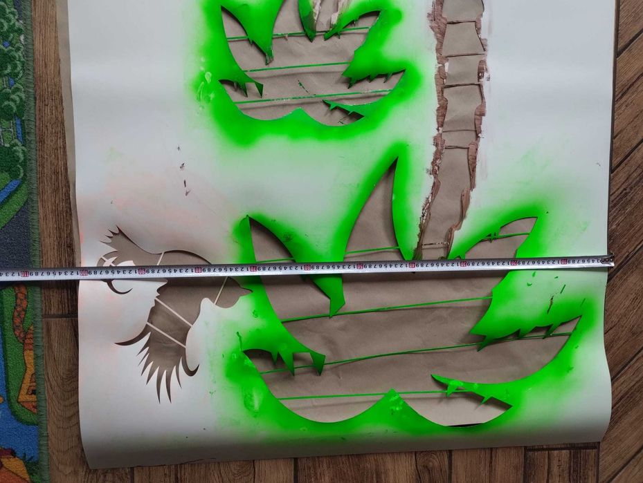 Szablon do malowania palmy papuga 100 x 134 cm