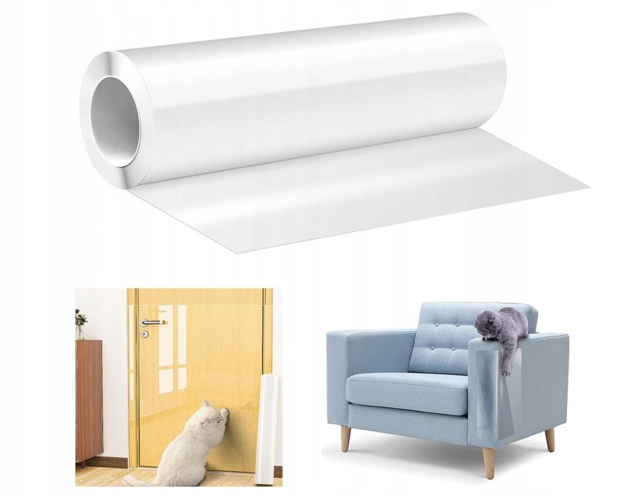 Folia Ochronna Bezbarwna Drzwi Meble Przeciw Drapaniu Samoprzylepna