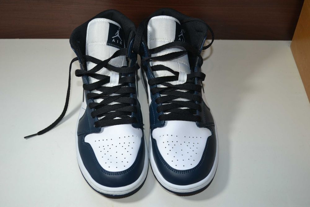 nike jordan 1 mid armory navy 42.5р кроссовки хайтопы кожаные оригинал