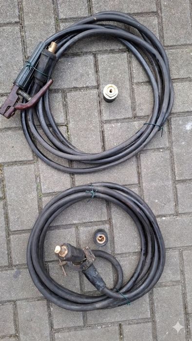 Przewody spawalnicze miedziane – komplet: uchwyt elektrody + masa (Grube!)