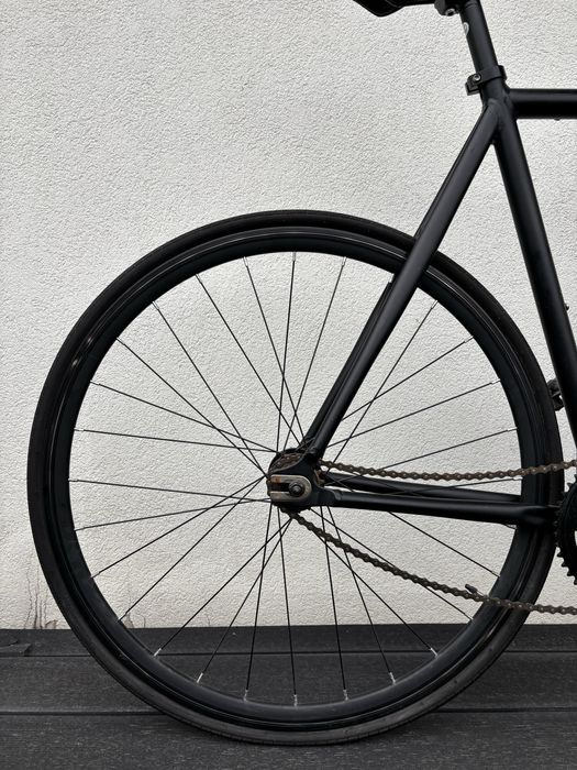 rower singlespeed ostre kolo fixie 6KU Fixed Gear Baanfiets Zwart - 58CM
