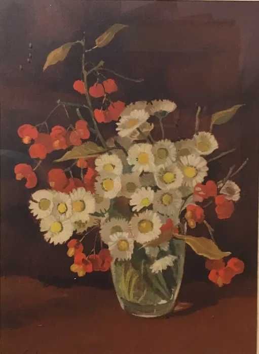 dois quadros com flores, antigos