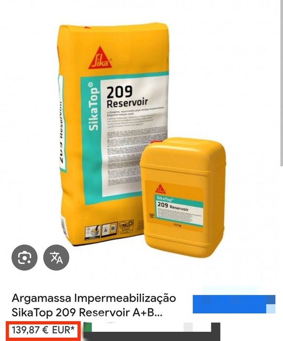 Micro-Argamassa de Impermeabilização Sika SikaTop 209 Réservoir