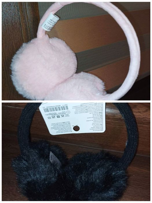 Nauszniki czarne i różowe