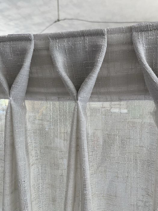 Cortinas em linho efeito gravata