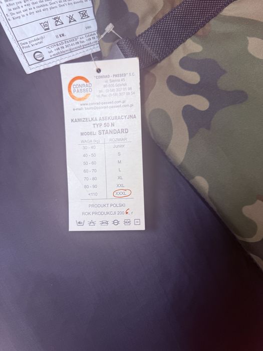Kamizelka asekuracyjna XXXL