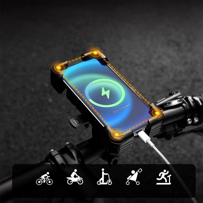 Uchwyt na telefon Rockbros 25210030001 do roweru na kierownicę - czarny