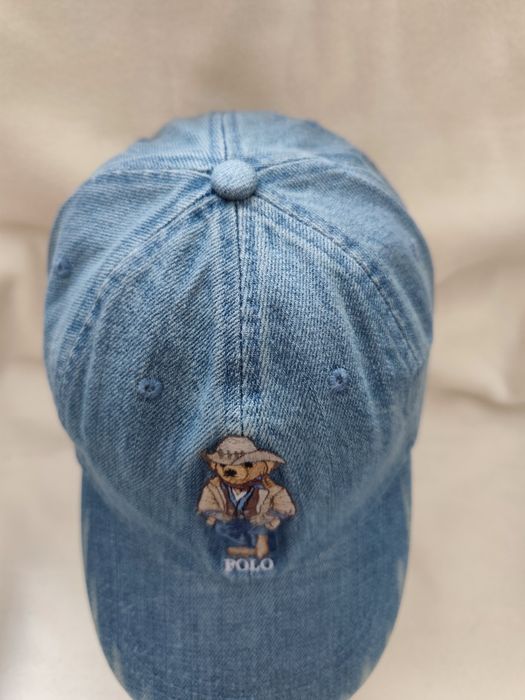 Czapka damska z daszkiem Polo Ralph Lauren Bear. Nowa. Jasny jeans