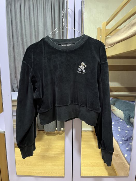 велюрова толстовка вкорочена