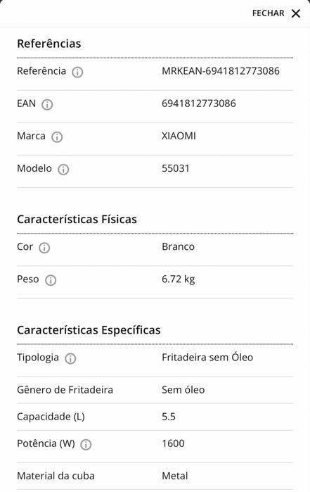 Air Fryier XIAOMI 55031 com garantia