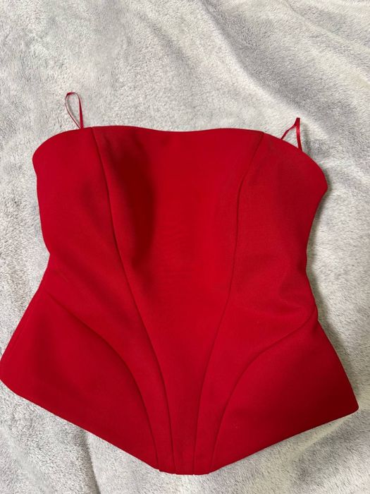 Червоний топ корсет zara