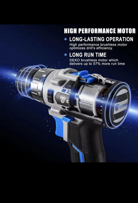 Aparafusadora deko 2 baterias 20v (Nova)