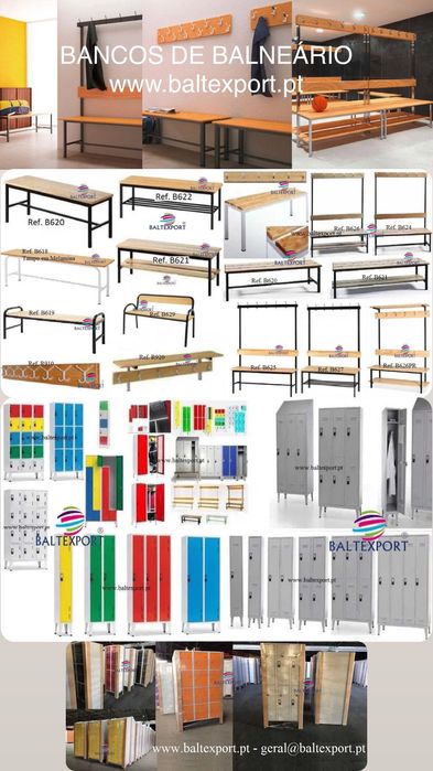 Banco Balneário Corrido Ripas Pinho Compacto Fenólico Para Vestiários