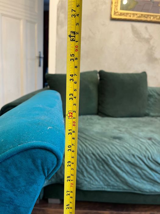 fotel halabala po renowacji turkus