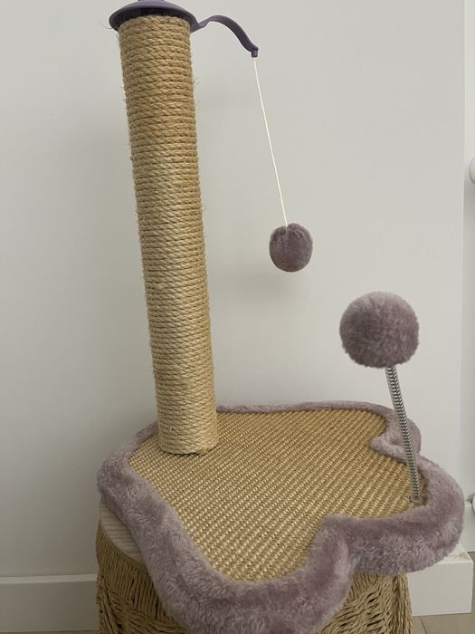 Arranhador para Gato com Brinquedos – Bom Estado