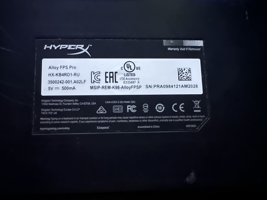 Клавіатура hyper x aloe fps pro