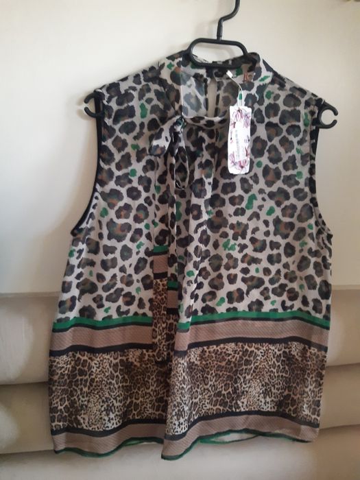 Bluzka mgiełka bez rękawów Actuel (nowa z metką)