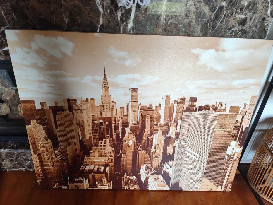 Quadro/tela grande cidade cor sépia