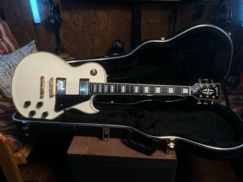 Guitarra Personalizada inspirada na Gibson Les Paul Custom White +Case