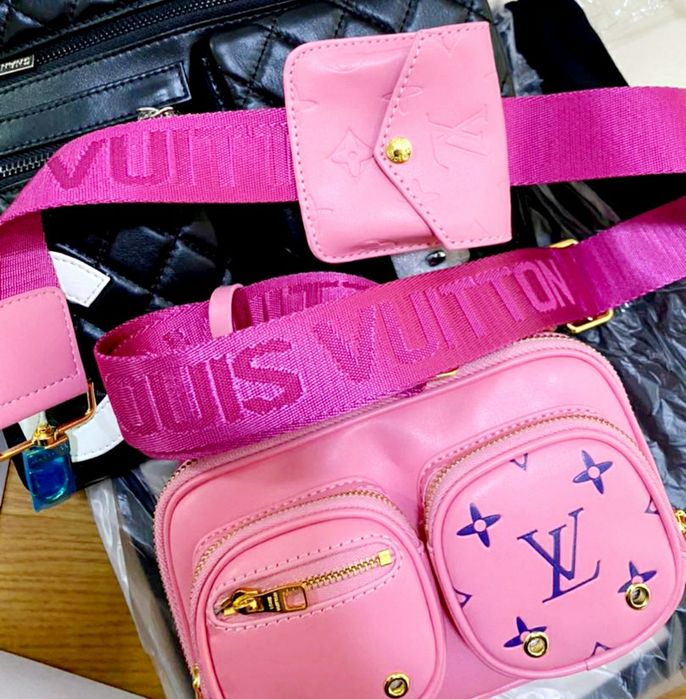 Louis vuitton LV Utility cross-body różowa torebka monogram pouchette