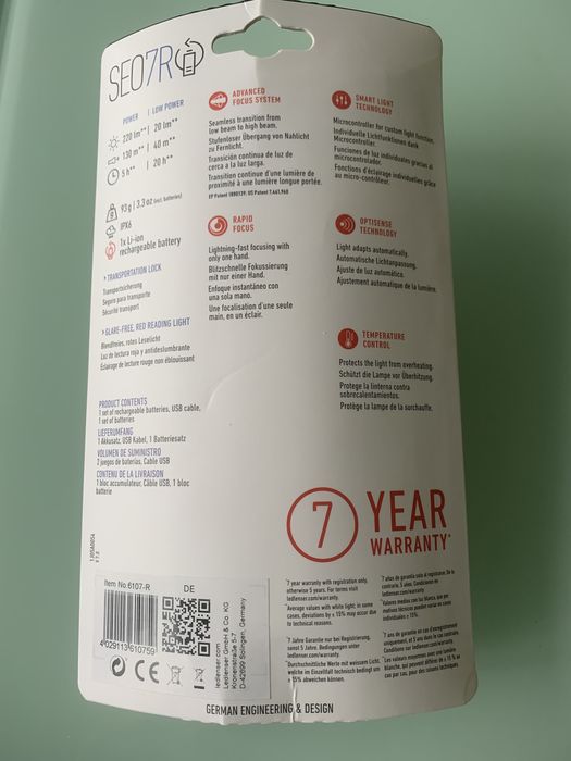 Налобный фонарь SEO7R / оригинал Германия